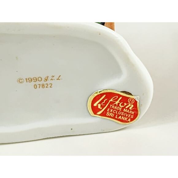 Lefton Mini Santa Figurine Christmas Holidays Home Decor 2 1/2" Porcelain 1990 - Picture 12 of 14